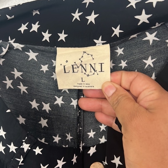 Free People Lenni star print wide flare leg pants size L - Picture 4 of 6